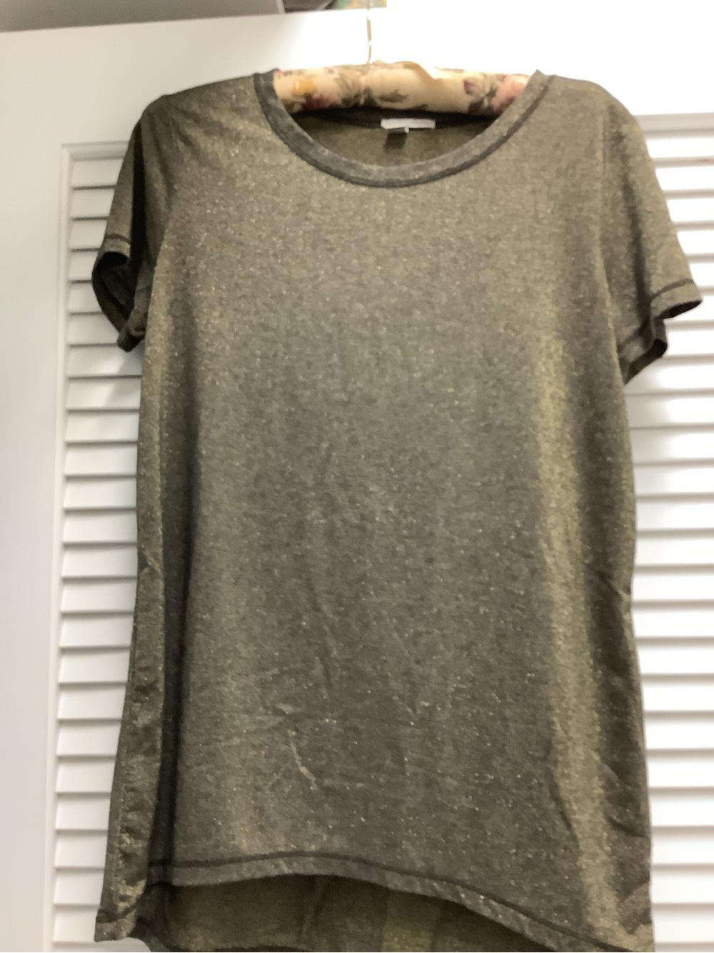 Halogen Olive Metallic Short Sleeve Tee